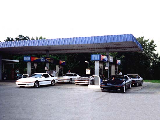 A few of my crew filling up before a run up through the adirondack mountains.